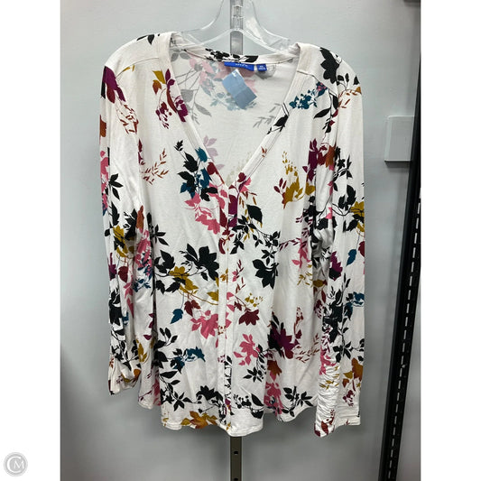 Top Long Sleeve By Apt 9 In Floral Print, Size: Xxl