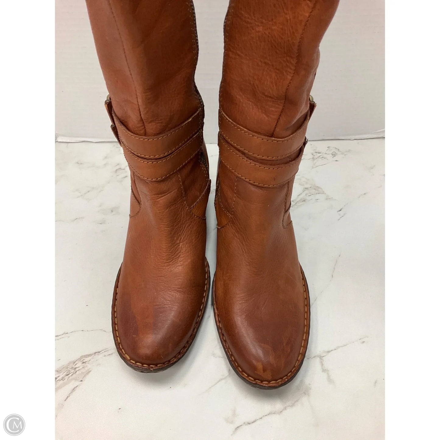 Boots Ankle Heels By Born In Brown, Size: 7