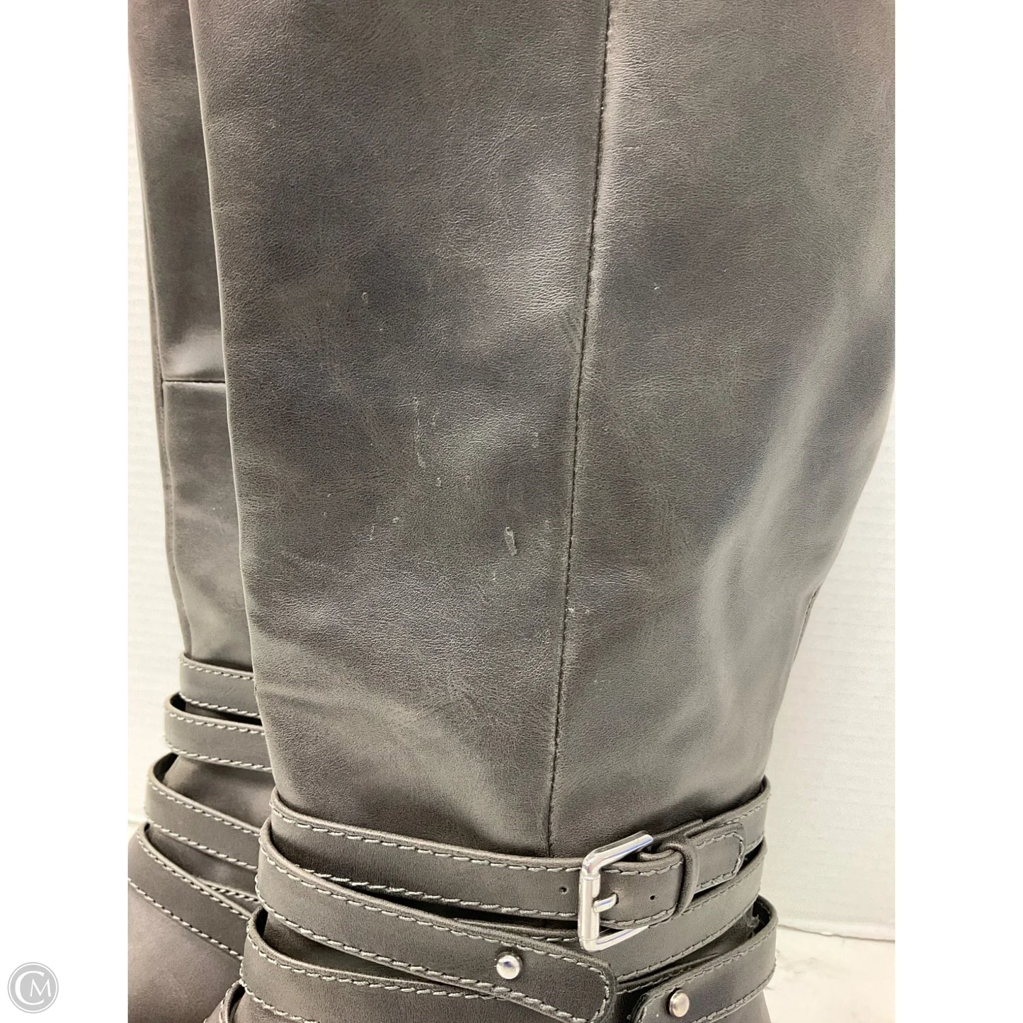 Boots Mid-calf Heels By Brash In Grey, Size: 11