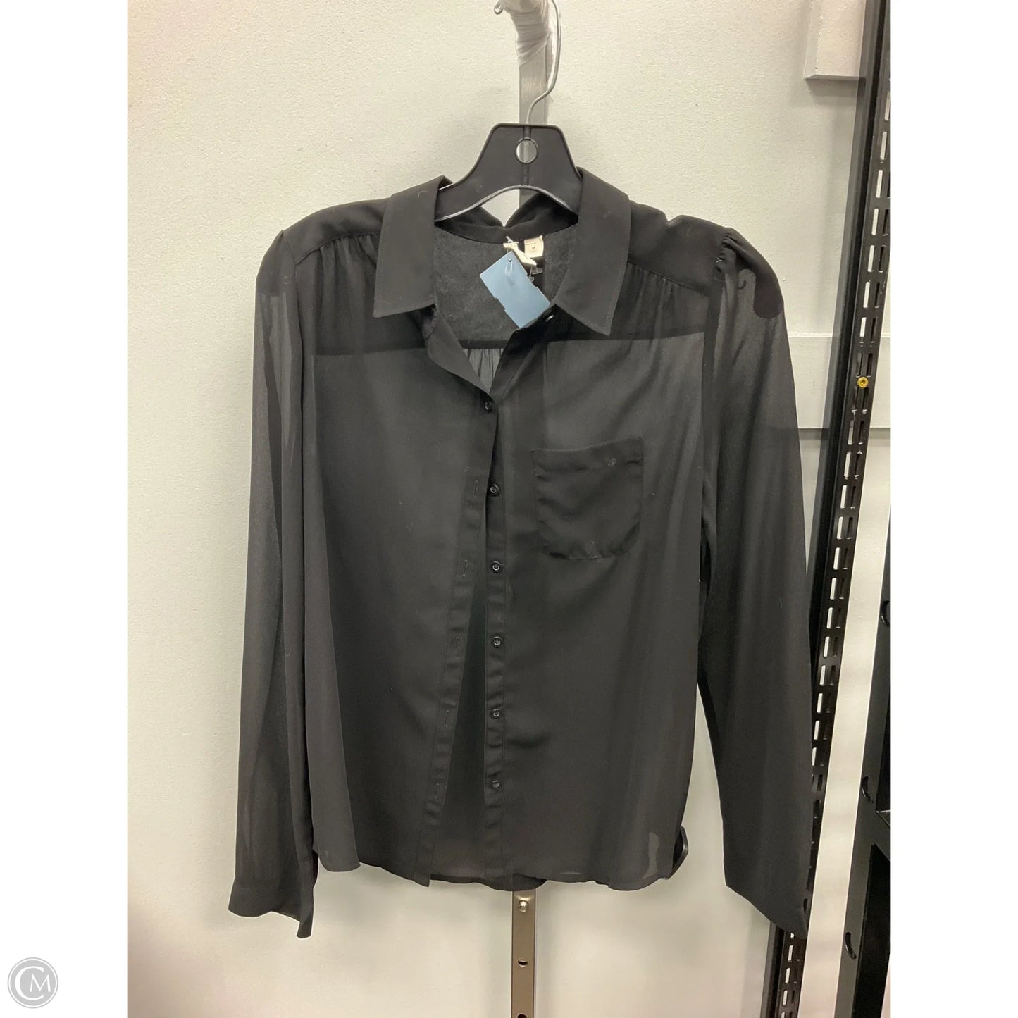 Blouse Long Sleeve By Frenchi In Black, Size: M