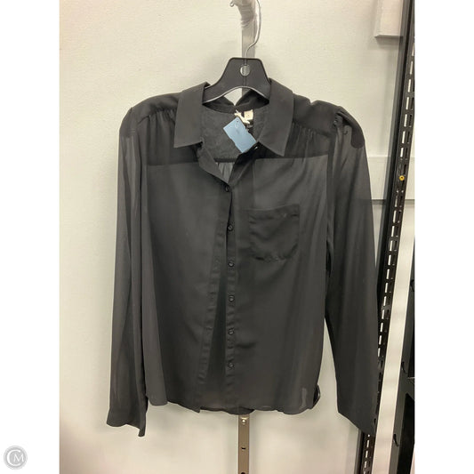 Blouse Long Sleeve By Frenchi In Black, Size: M