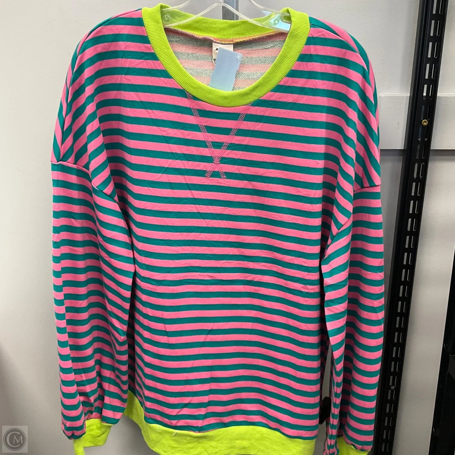 Top Long Sleeve By Cmc In Striped Pattern, Size: Xl