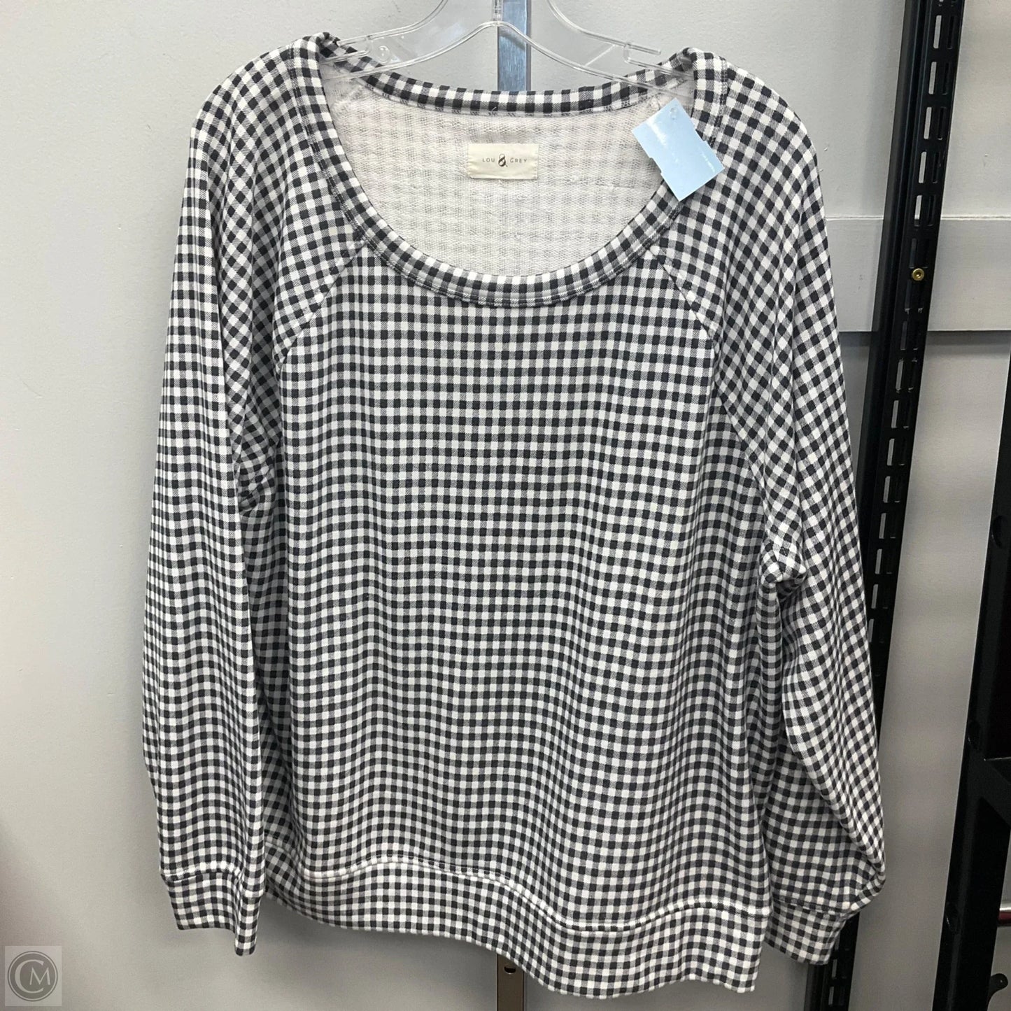 Top Long Sleeve By Lou And Grey In Checkered Pattern, Size: Xl