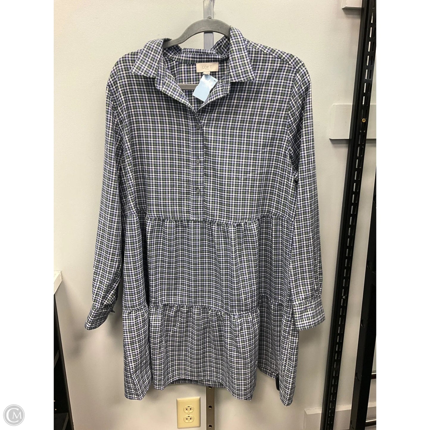 Dress Casual Short By Loft In Checkered Pattern, Size: Xl