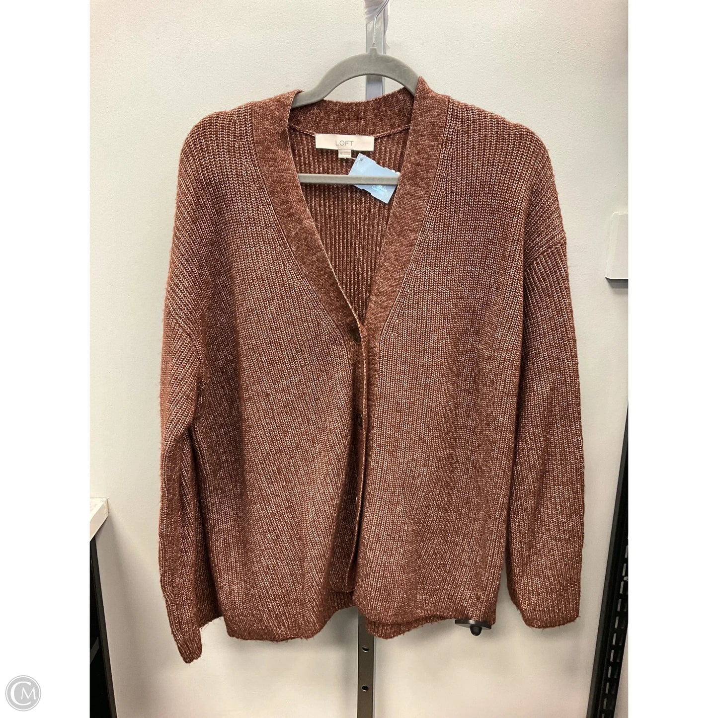 Sweater Cardigan By Loft In Brown, Size: Xl