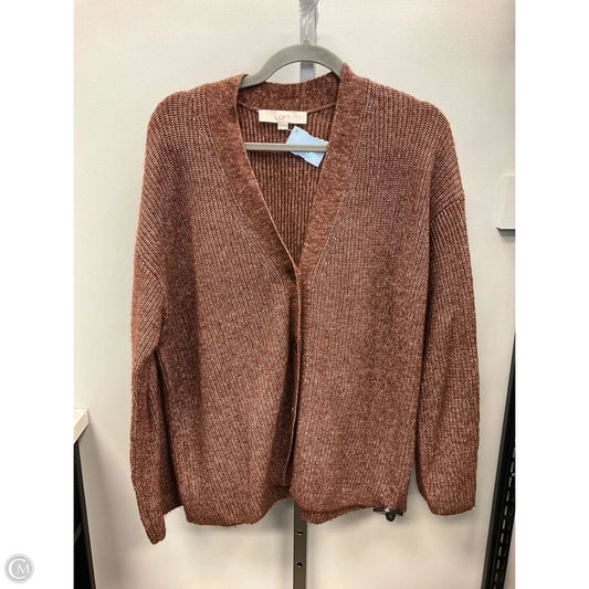 Sweater Cardigan By Loft In Brown, Size: Xl