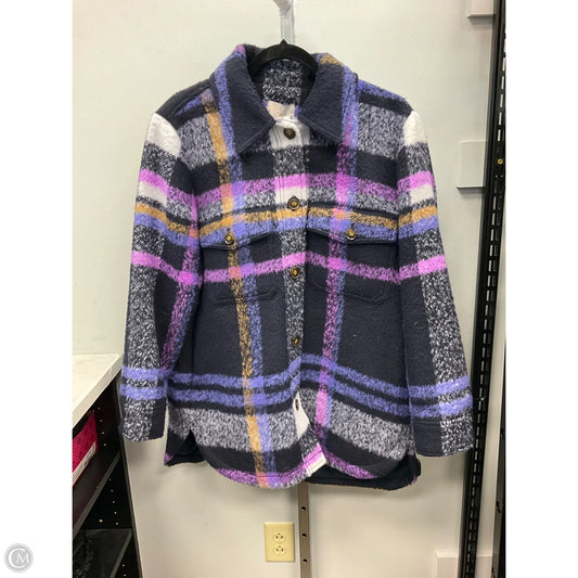 Coat Wool By Loft In Plaid Pattern, Size: L