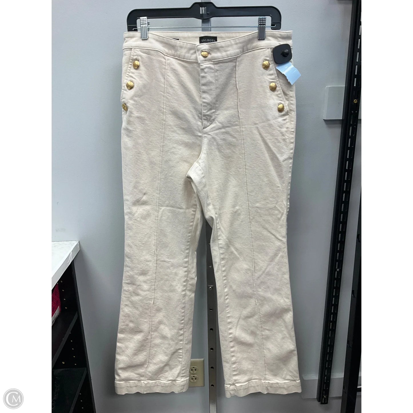 Jeans Flared By Talbots In Cream, Size: 12