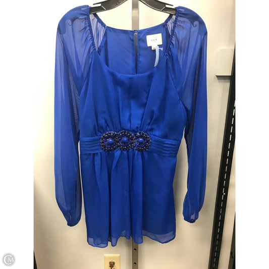 Top Long Sleeve By Eci In Blue, Size: Xl
