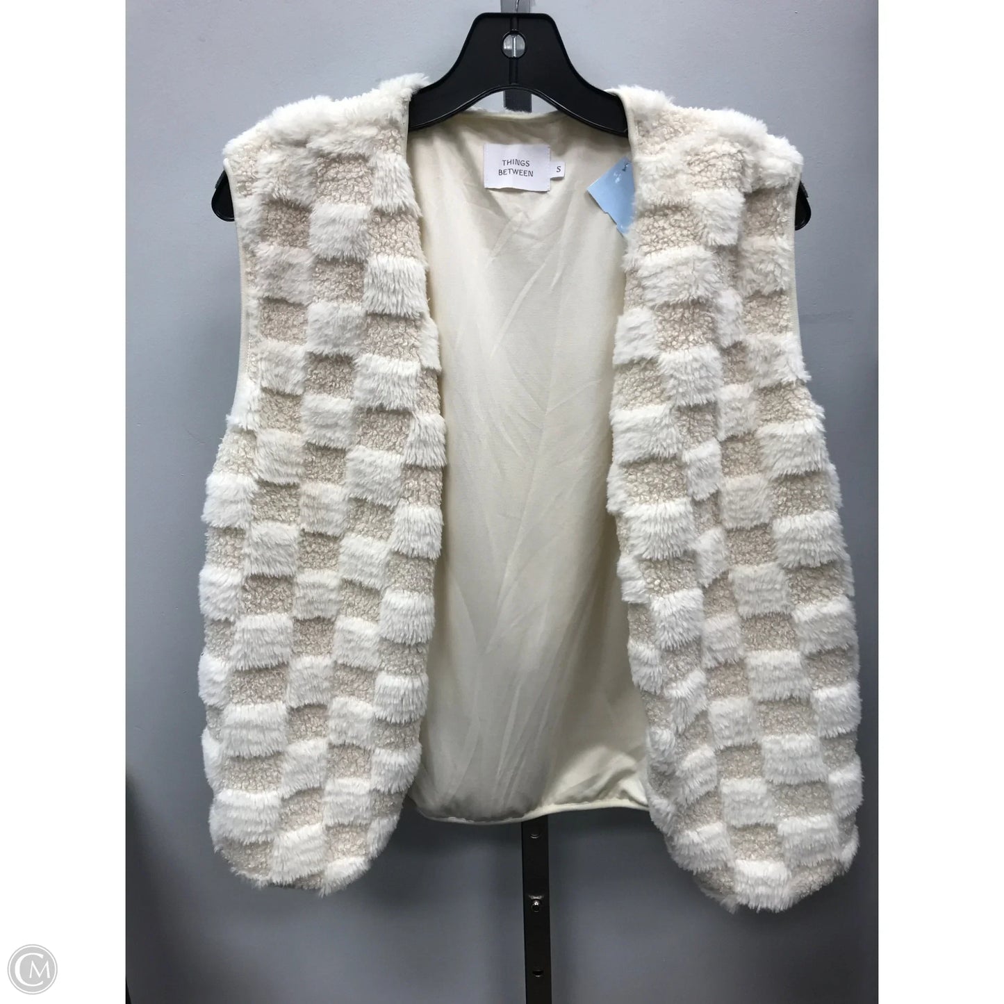 Vest Faux Fur & Sherpa By Cmc In Cream, Size: S