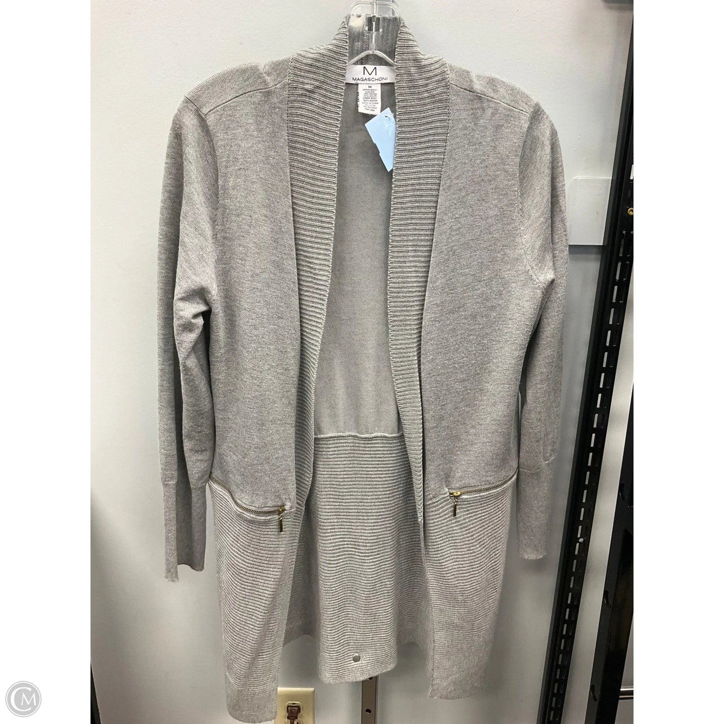 Sweater Cardigan By Magaschoni In Grey, Size: M