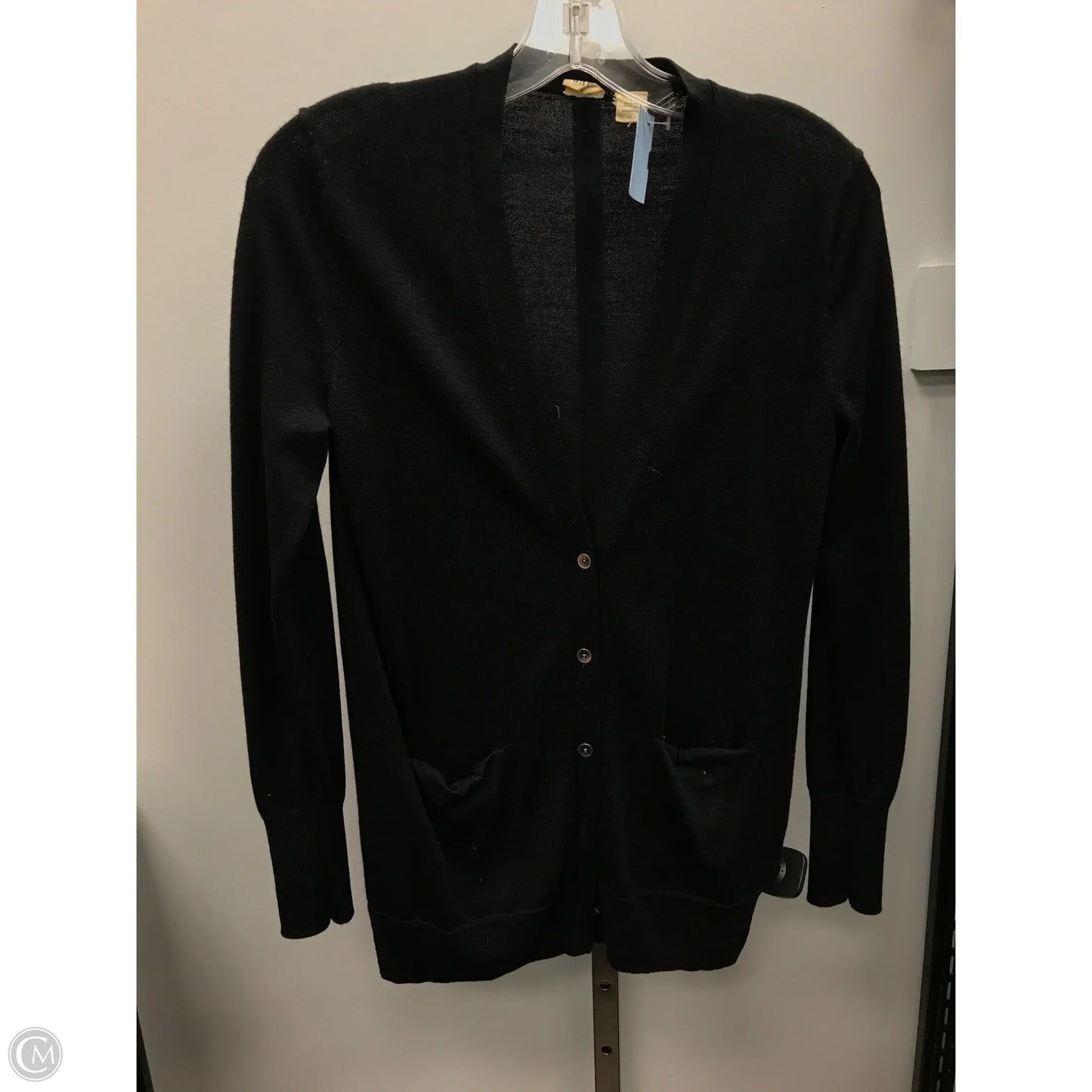 Sweater Cardigan By Gap In Black, Size: S