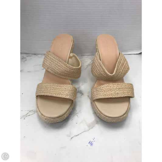 Sandals Heels Wedge By Ann Taylor In Beige, Size: 10