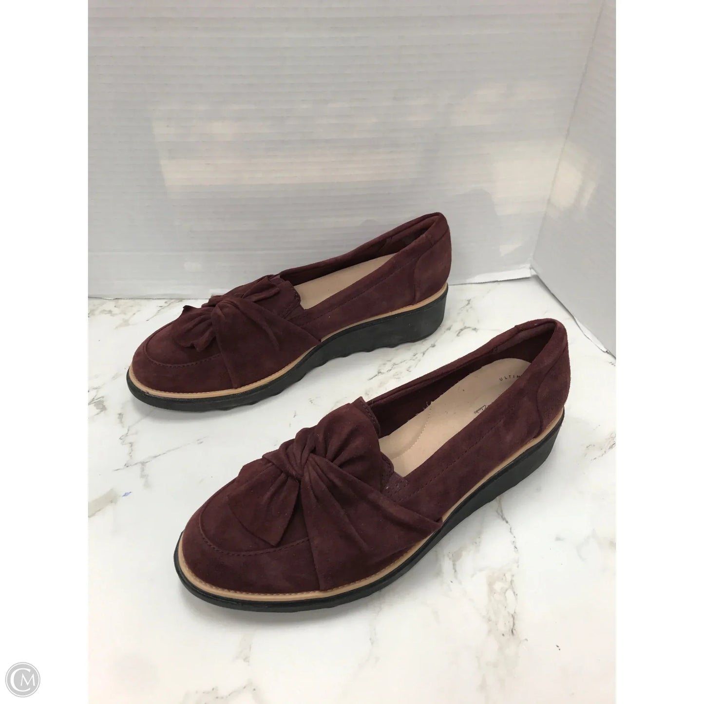 Shoes Heels Platform By Clarks In Maroon, Size: 11