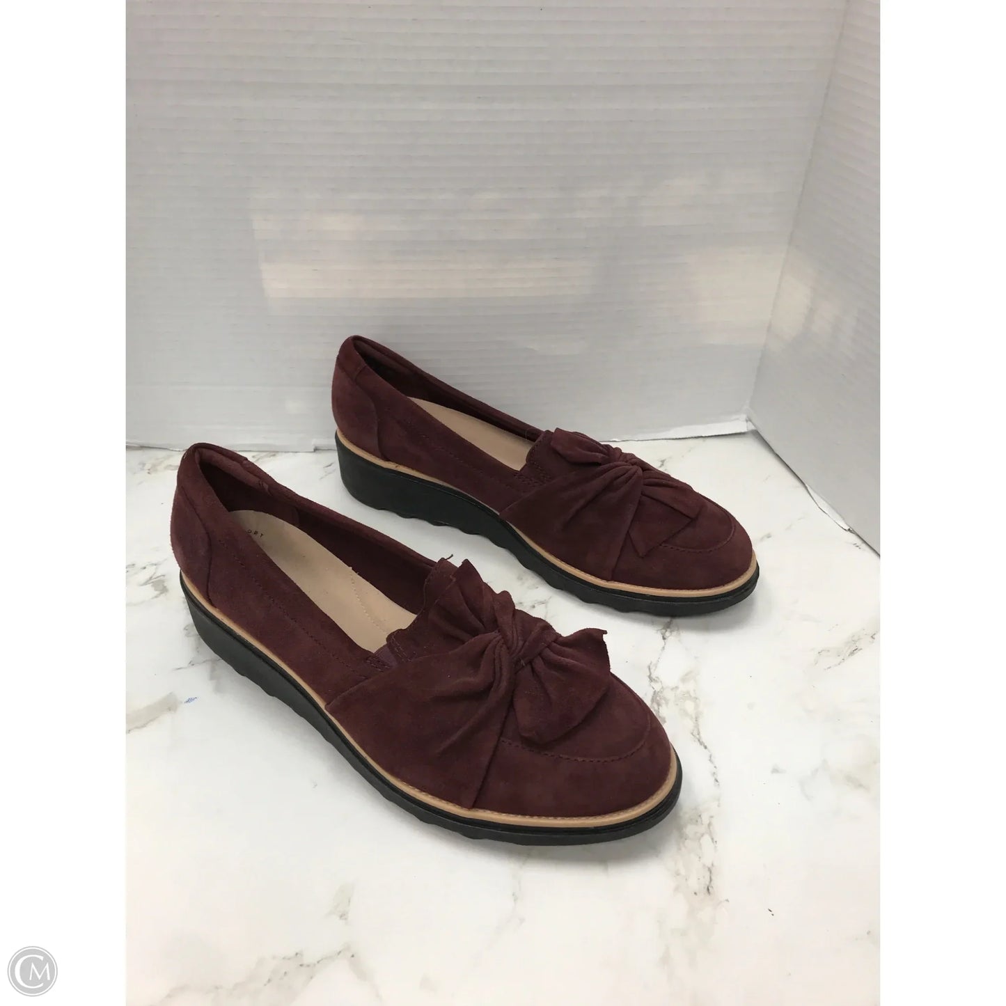 Shoes Heels Platform By Clarks In Maroon, Size: 11