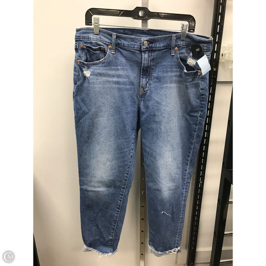 Jeans Cropped By Gap In Blue Denim, Size: 14