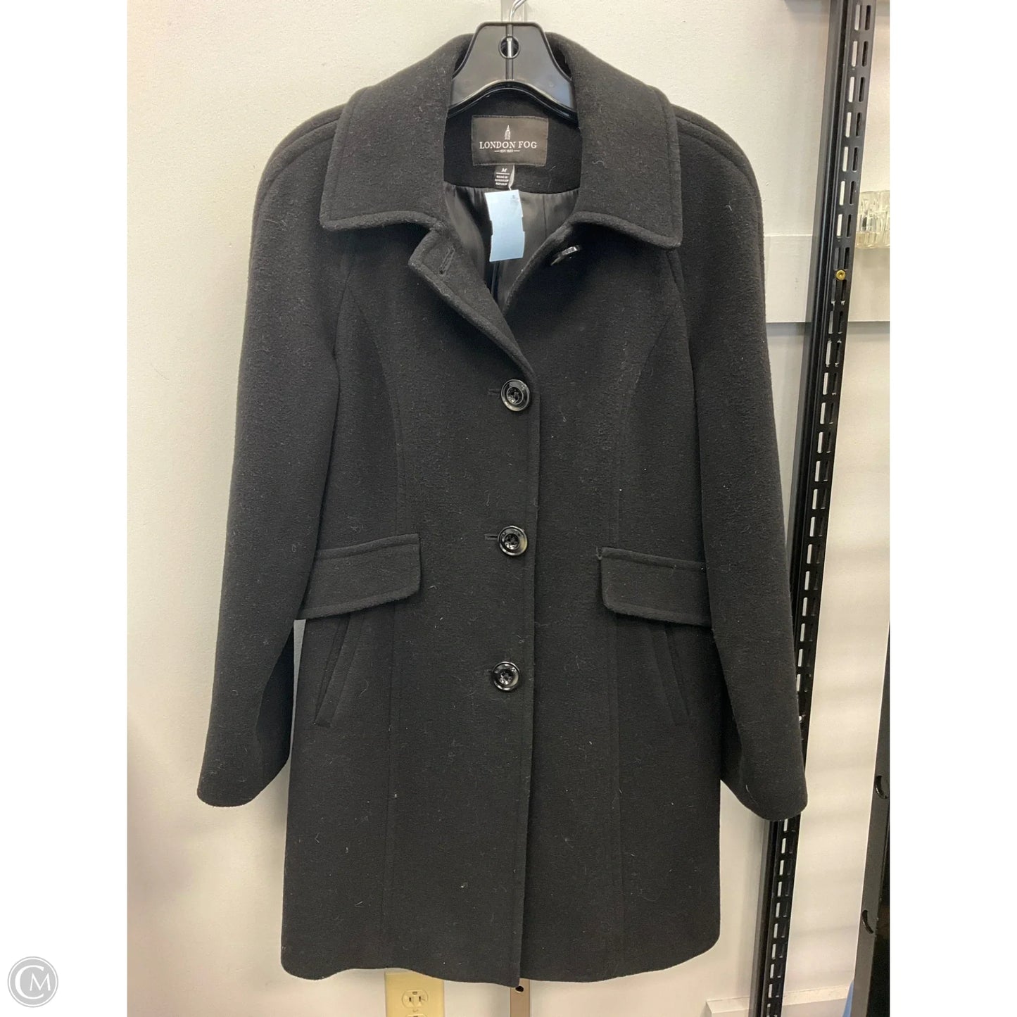 Coat Wool By London Fog In Black, Size: M