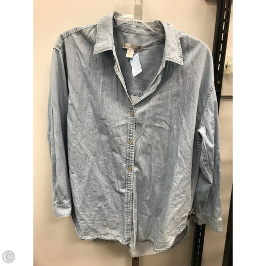 Top Long Sleeve By Gloria Vanderbilt In Blue Denim, Size: M