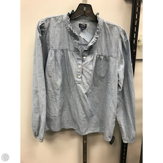 Top Long Sleeve By J. Crew In Blue Denim, Size: M