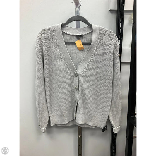 Sweater Cardigan By Talbots In Grey, Size: S