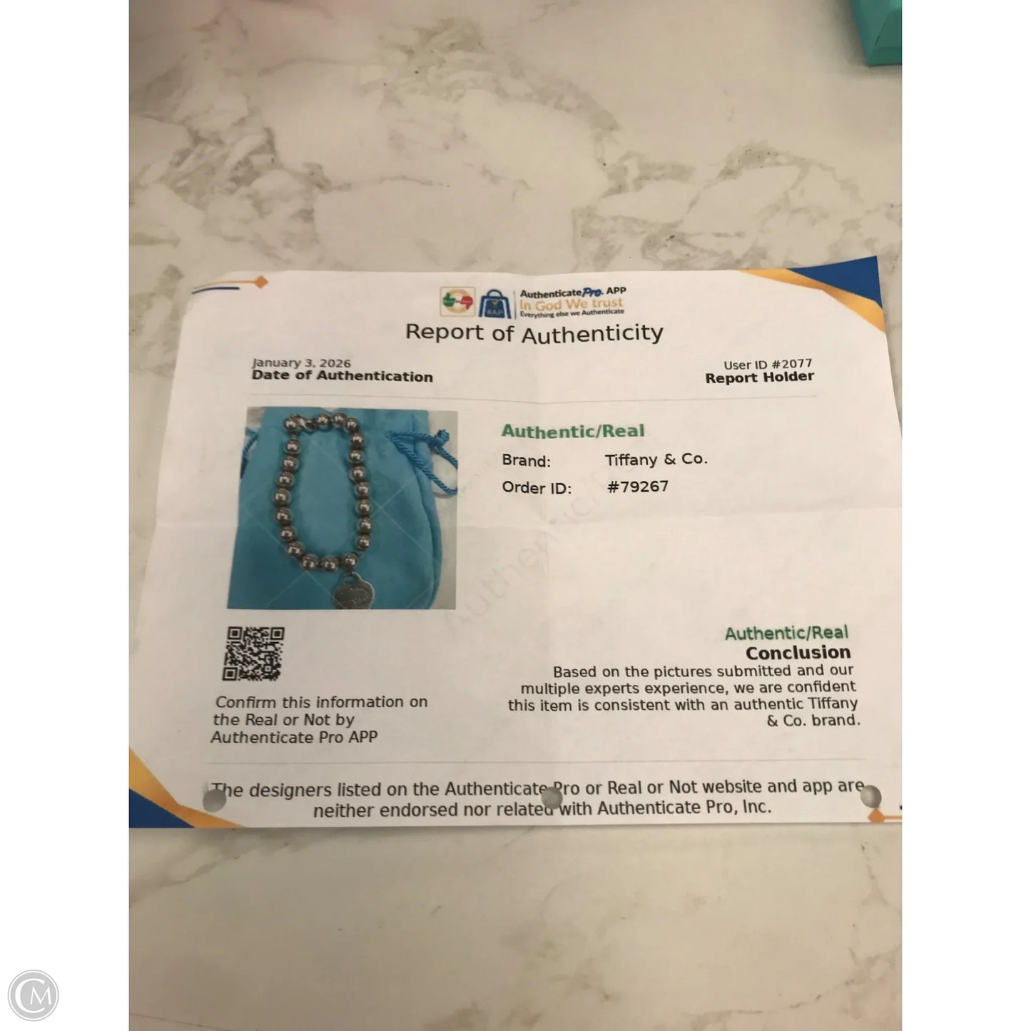 Bracelet Luxury Designer By Tiffany And Company