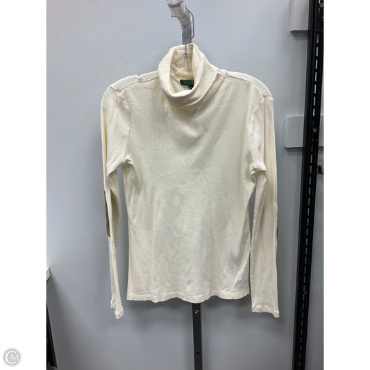 Top Long Sleeve By Lauren By Ralph Lauren In Cream, Size: Mp