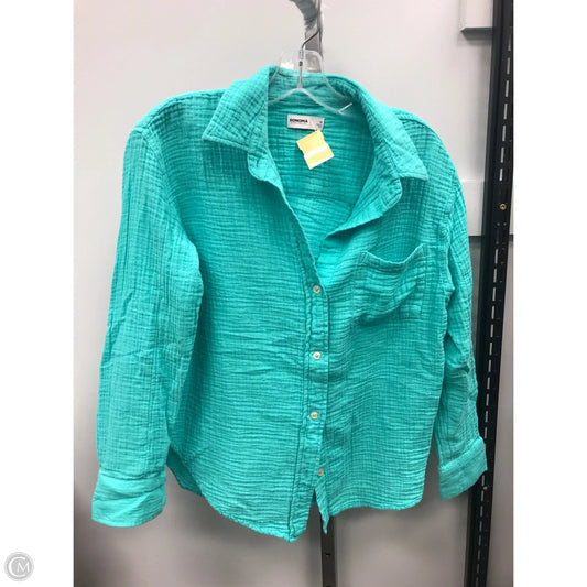 Top Long Sleeve By Sonoma In Aqua, Size: M