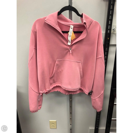 Athletic Top Long Sleeve Collar By Lululemon In Pink, Size: 12
