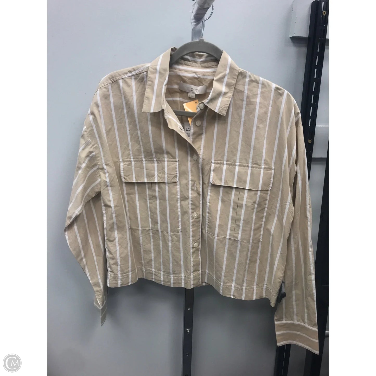 Top Long Sleeve By Loft In Striped Pattern, Size: S