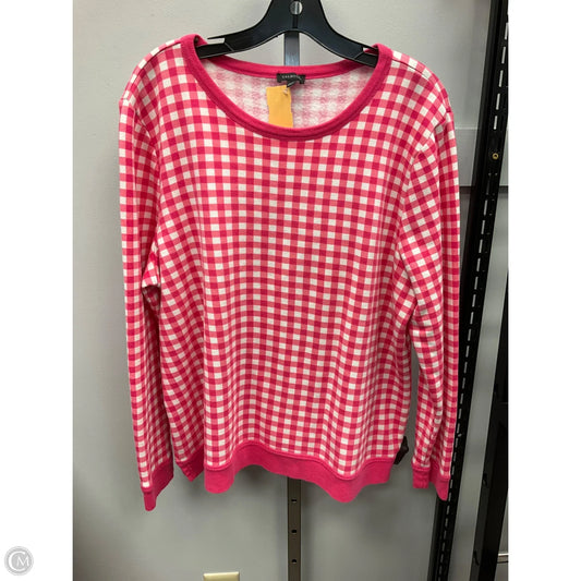 Top Long Sleeve By Talbots In Checkered Pattern, Size: Xl