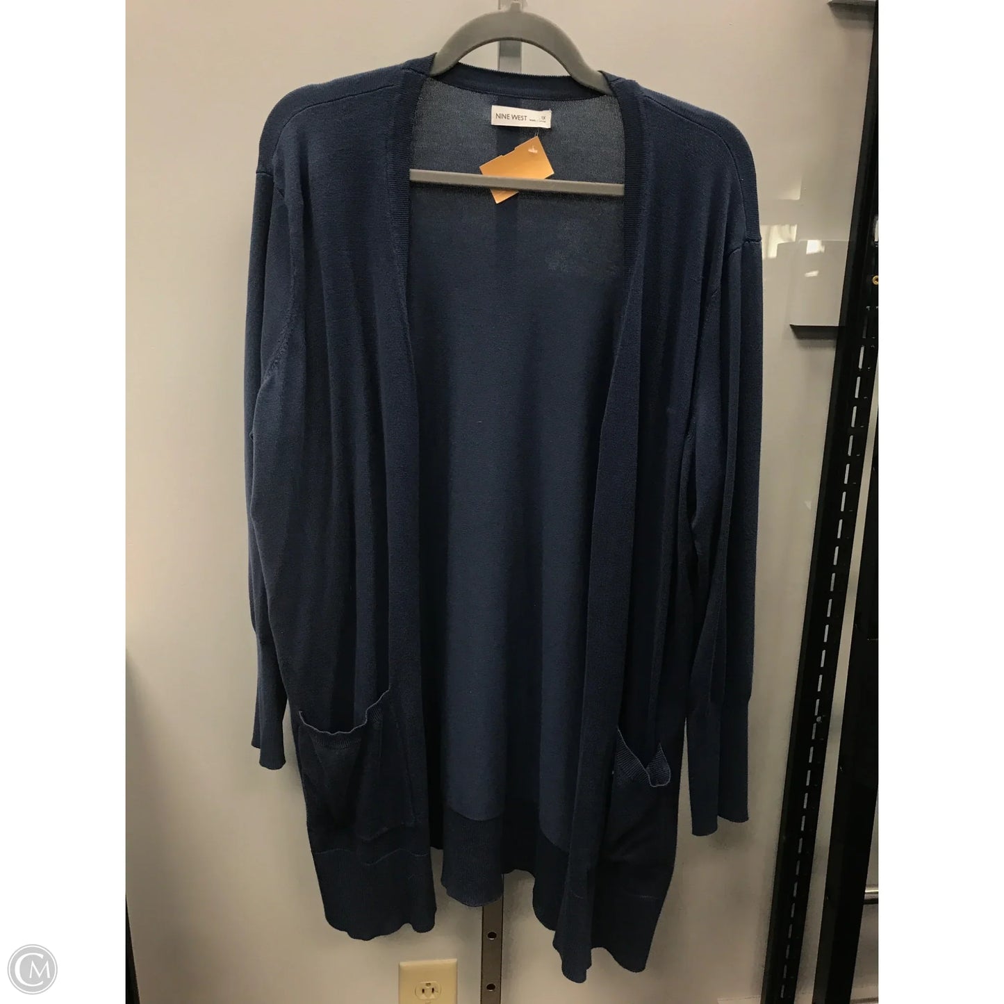 Sweater Cardigan By Nine West Apparel In Blue, Size: 1x
