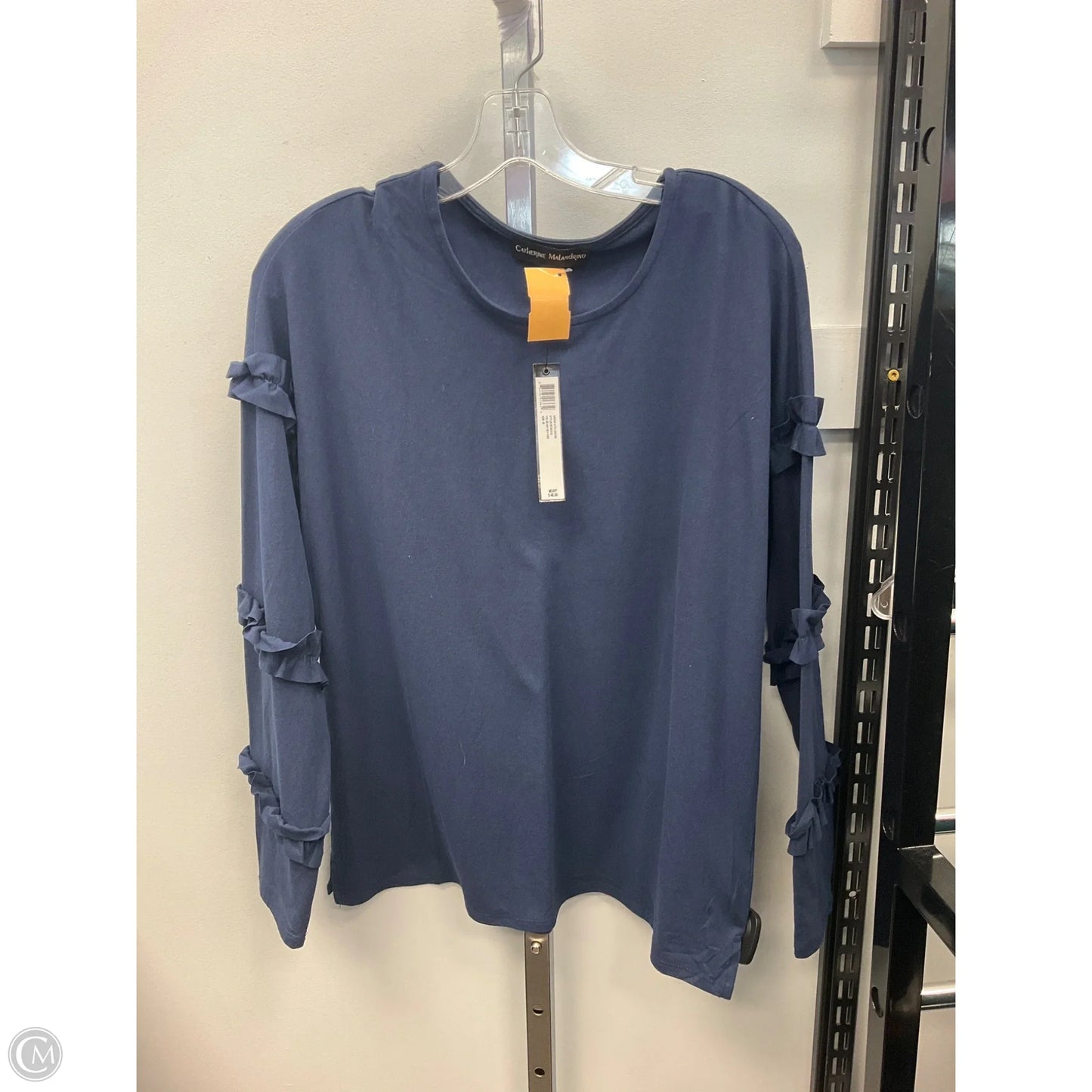 Top Long Sleeve By Catherine Malandrino In Navy, Size: M