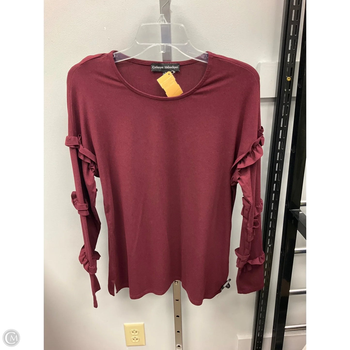Top Long Sleeve By Catherine Malandrino In Maroon, Size: Sp