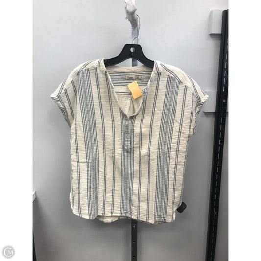 Top Short Sleeve By Faherty In Striped Pattern, Size: M