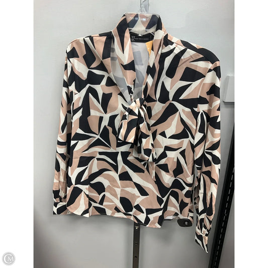Top Long Sleeve By New York And Co In Black & Tan, Size: S