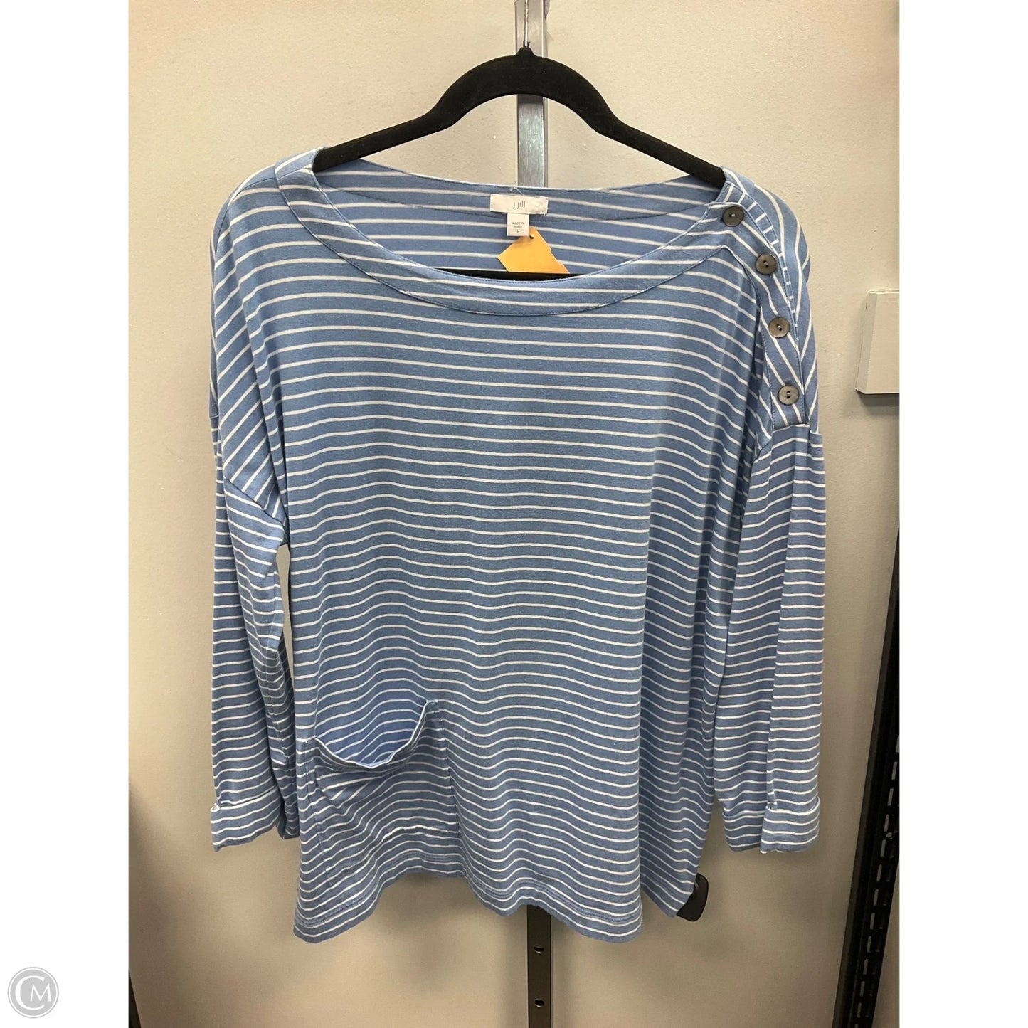Top 3/4 Sleeve By J. Jill In Striped Pattern, Size: L