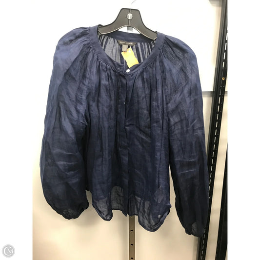 Top Long Sleeve By Banana Republic In Navy, Size: S