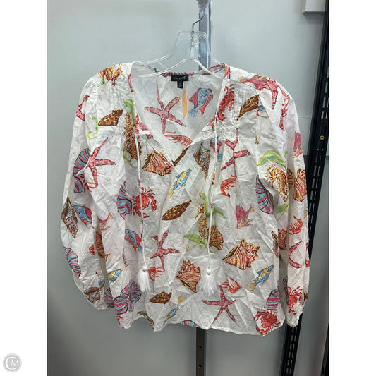Top Long Sleeve By Talbots In Tropical Print, Size: Xs