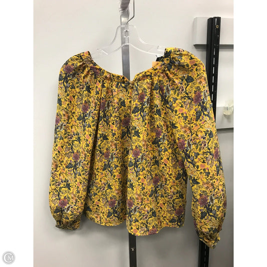 Top Long Sleeve By Madewell In Floral Print, Size: Xs