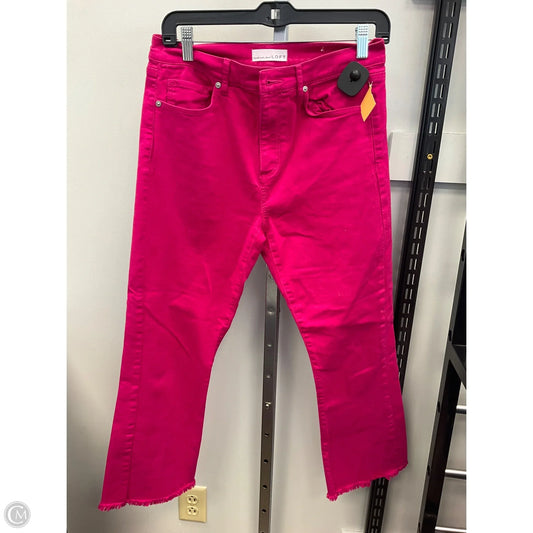 Jeans Cropped By Loft In Pink, Size: 4