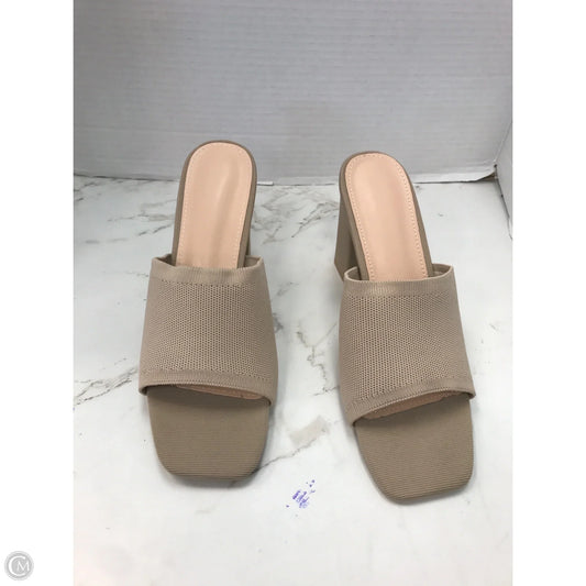 Sandals Heels Block By Clothes Mentor In Beige, Size: 8