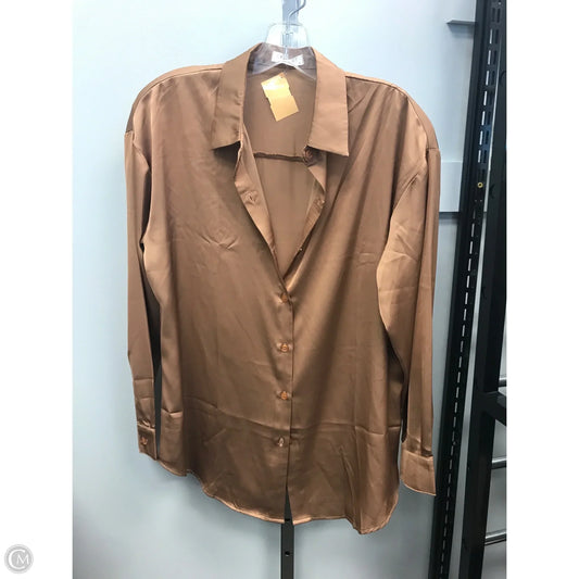Blouse Long Sleeve By Clothes Mentor In Brown, Size: S