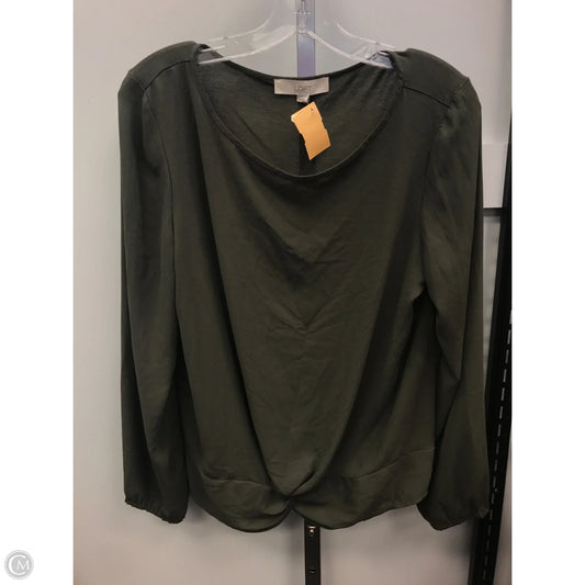 Top Long Sleeve By Loft In Green, Size: M