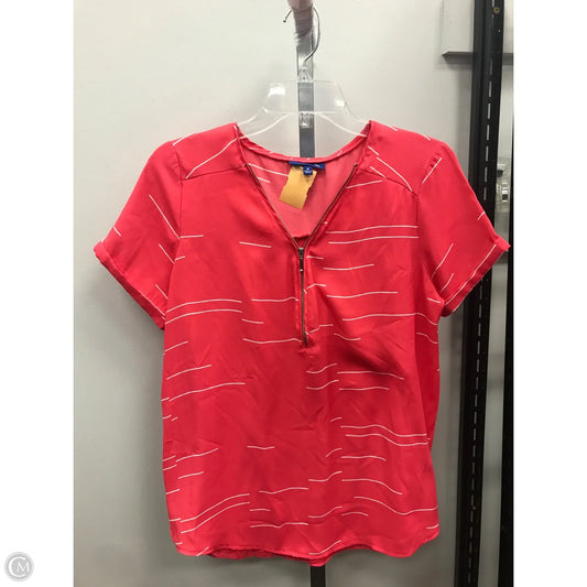 Top Short Sleeve By Apt 9 In Coral, Size: M