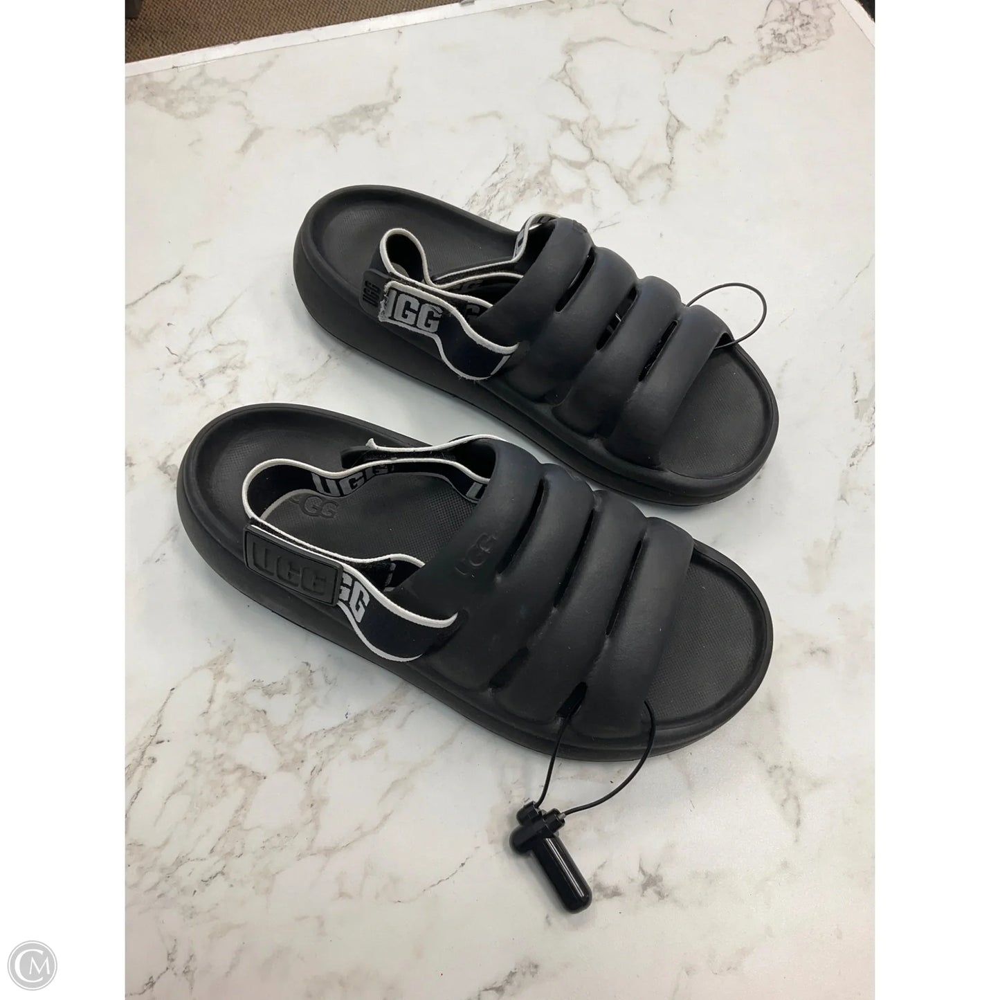 Sandals Designer By Ugg In Black, Size: 6.5