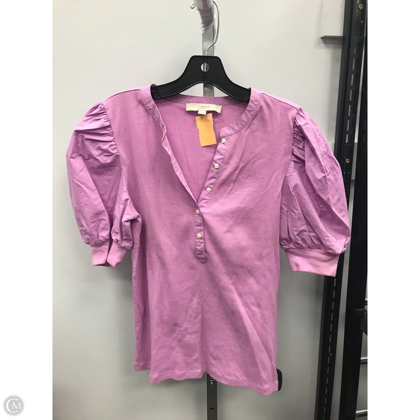 Top Short Sleeve By Loft In Purple, Size: S