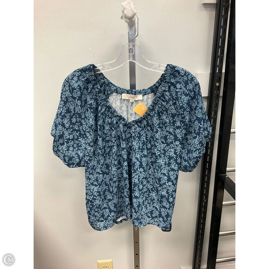 Top Short Sleeve By Loft In Floral Print, Size: S