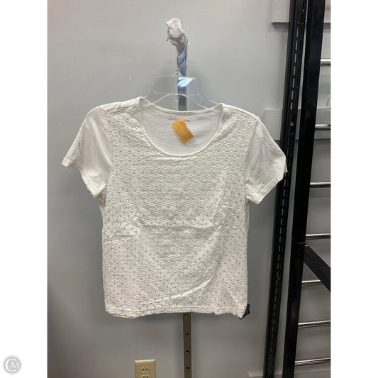 Top Short Sleeve By Croft And Barrow In White, Size: Mp