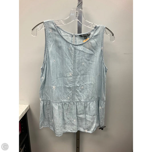Top Sleeveless By Velvet Heart In Blue & White, Size: M