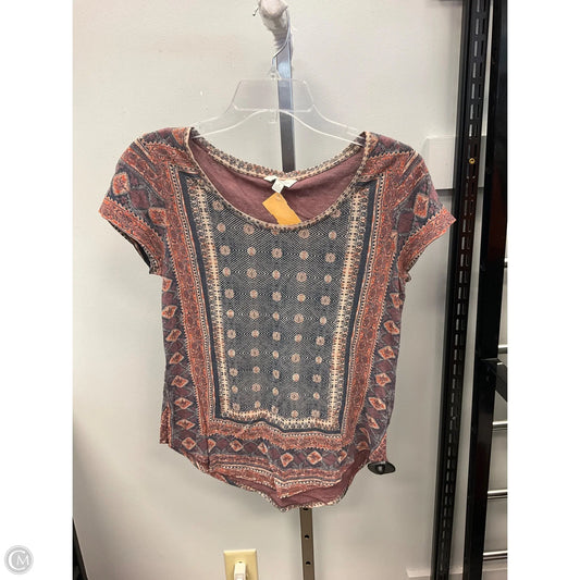 Top Short Sleeve By Lucky Brand In Multi-colored, Size: M